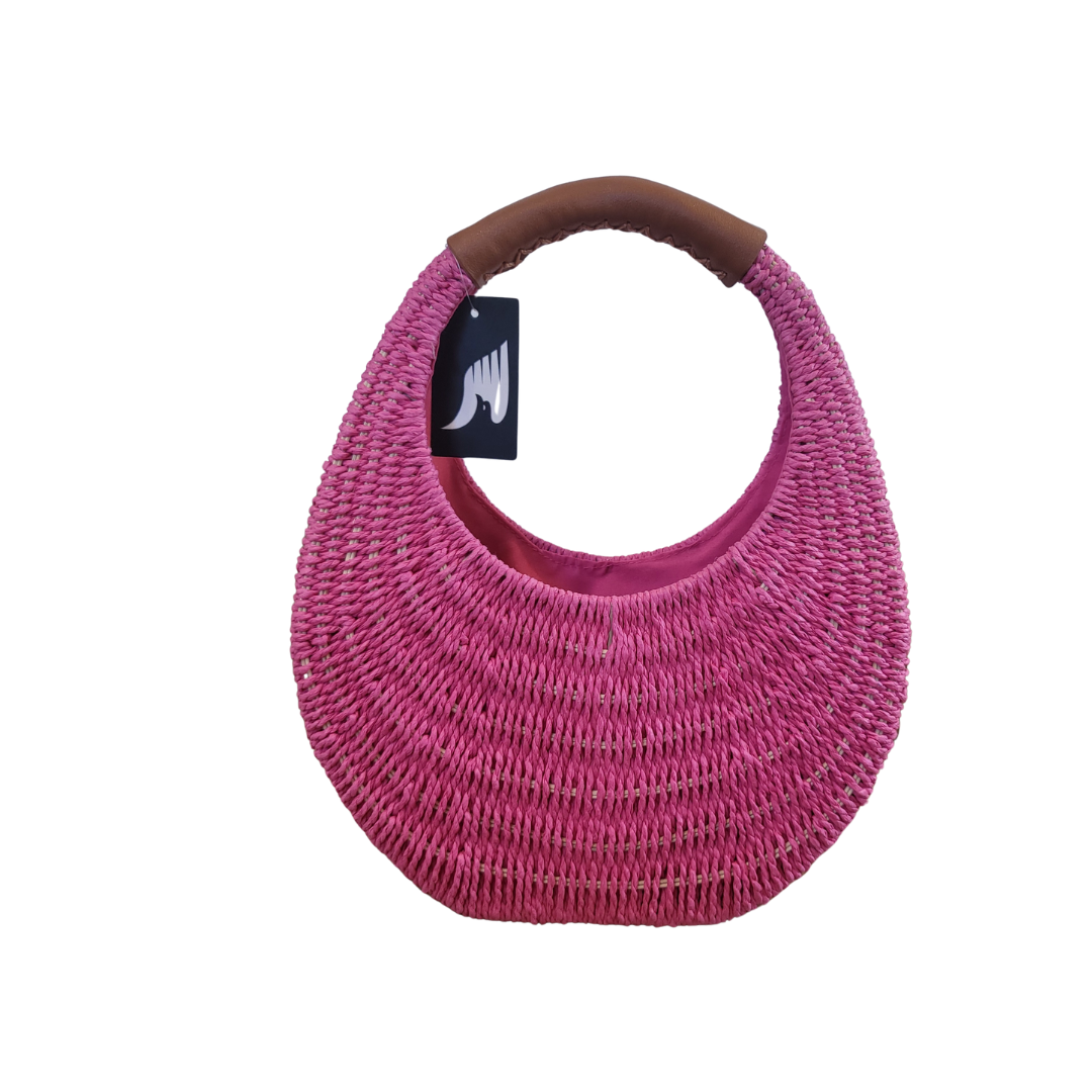 Borsa rafia ovale fucsia