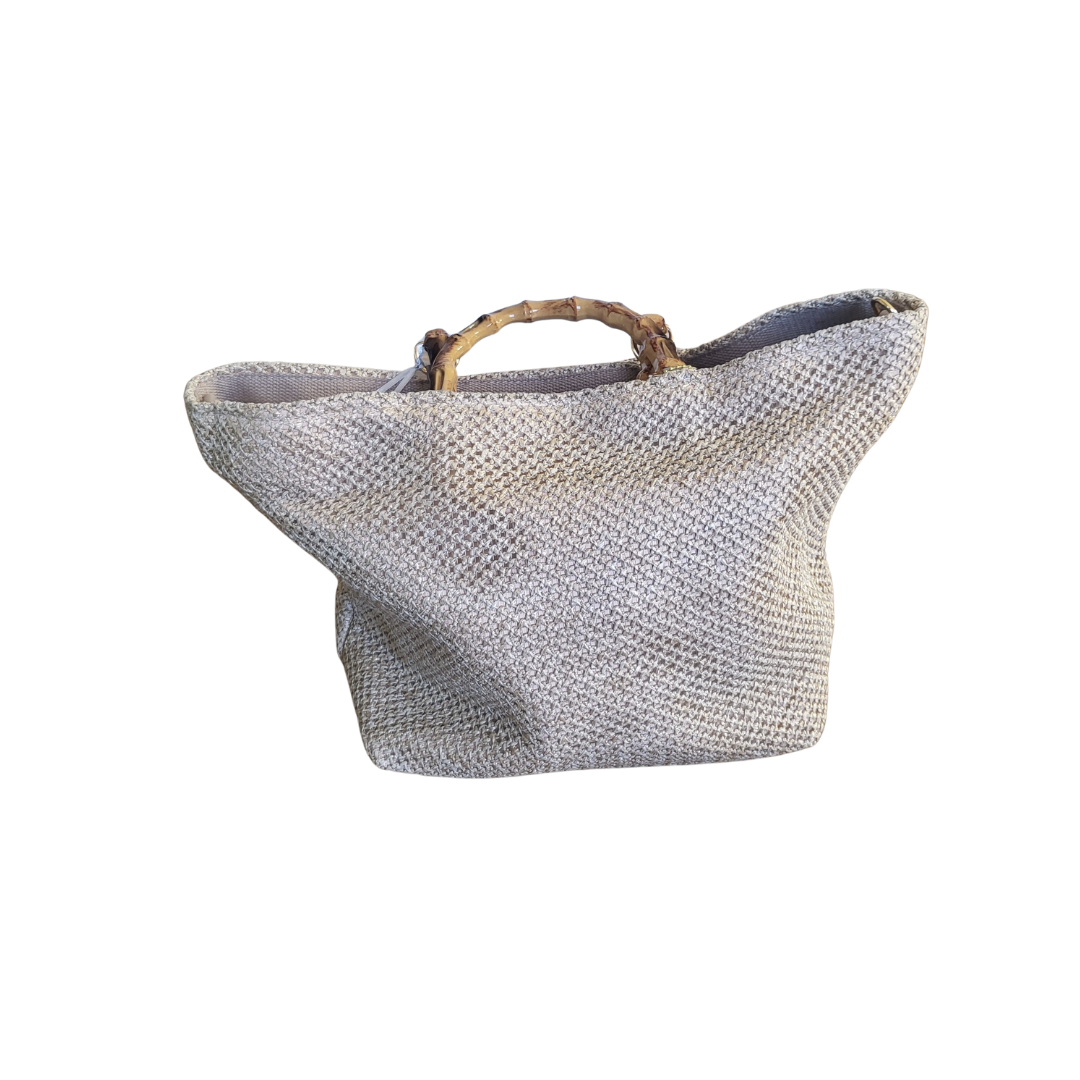 Borsa in rafia colore beige