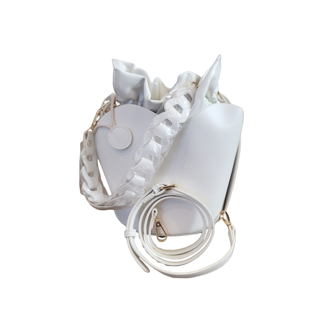 Secchiello in ecopelle bianco