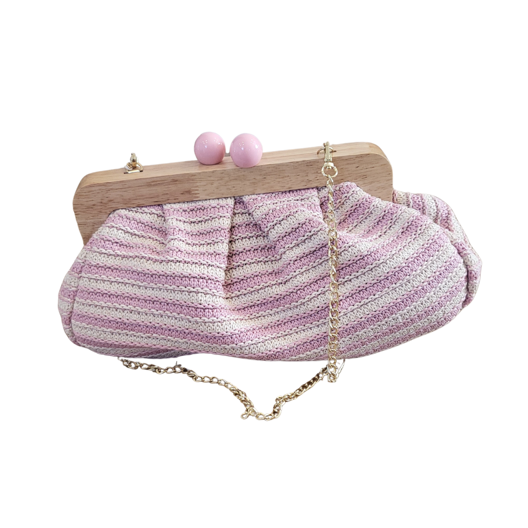 Borsa clutch in rafia