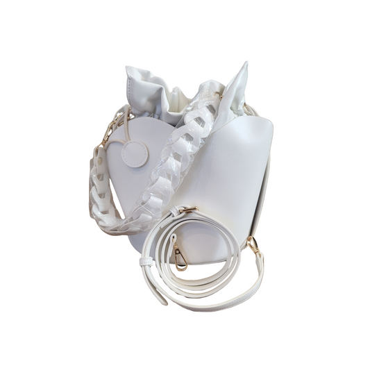 Secchiello in ecopelle bianco